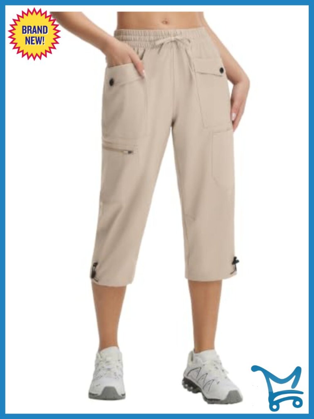 Lightweight Cargo Capri Pants 7 Pockets Hiking